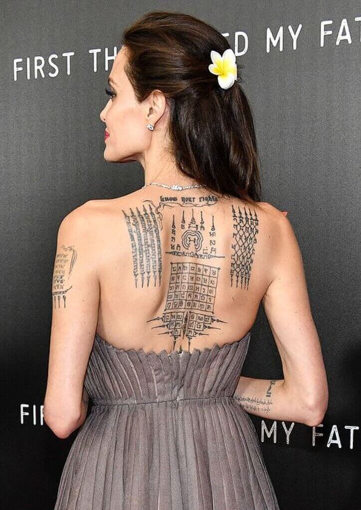 Angelina Jolie's back tattoo